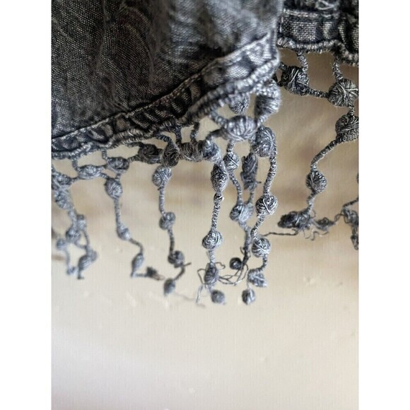 Indigo Thread Gray Embordered Duster Sz.S - Picture 6 of 8